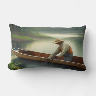 Fishing Graphic Lumbar Pillow