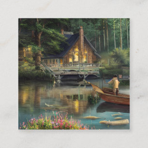 Fishing Graphic Square Business Card