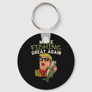 Fishing Great Again Trump Funny Fisherman Angler G Keychain
