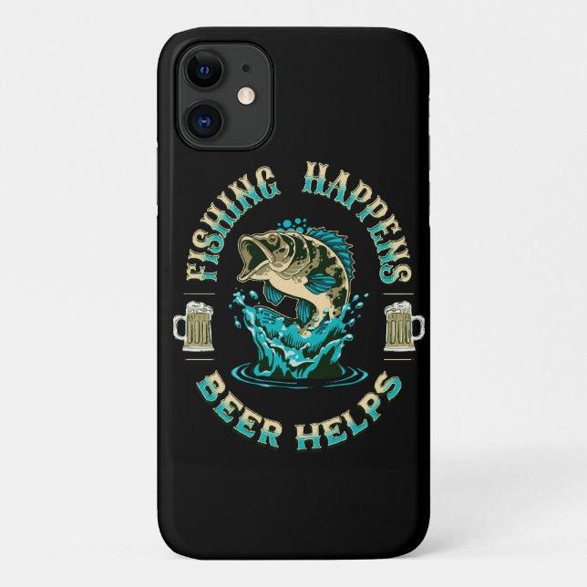 Fishing Happens. Beer Helps! Case-Mate iPhone Case (Back)