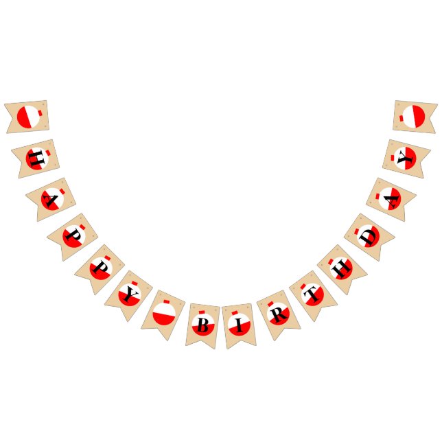 Fishing Happy Birthday Bobber Bunting Flags (All)