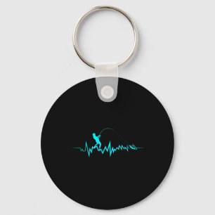 Fishing Heartbeat Funny Design For Fisherman  Keychain