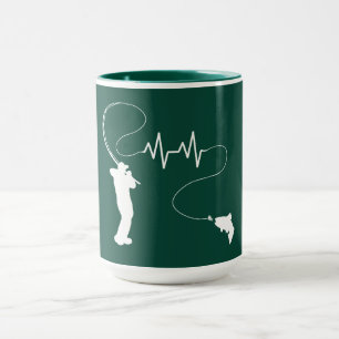 Fishing Heartbeat Trout Fly Fishing Mug