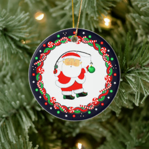 Fishing Holiday Gift Ceramic Ornament