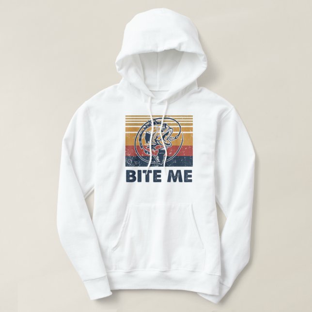 Fishing Hook Bite Me Bass Catfish Pike Fisherman F Hoodie (Design Front)