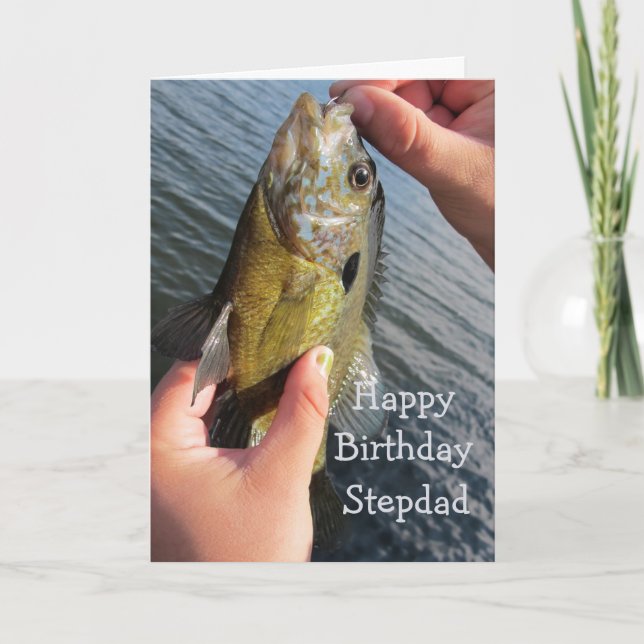 Fishing Humor Stepdad Birthday Fisherman Card (Front)