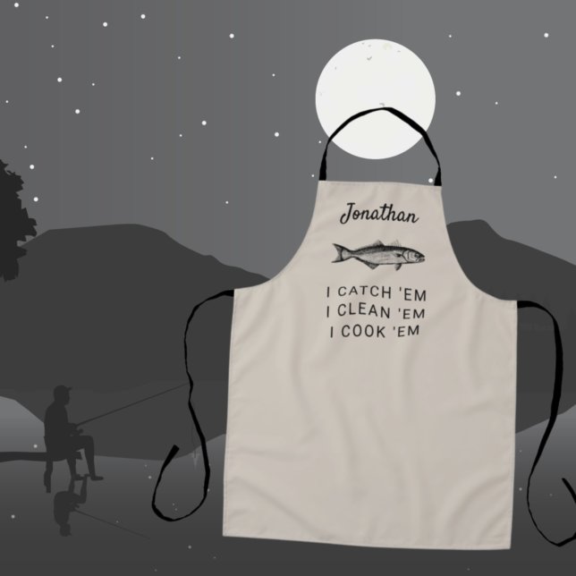 Fishing Humour Personalized Fisherman Gift Apron (Creator Uploaded)