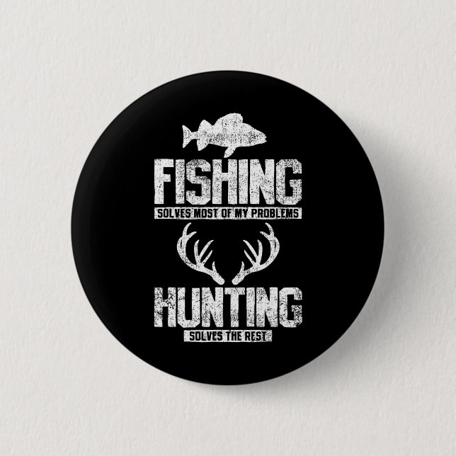 Fishing Hunting  2 Inch Round Button (Front)