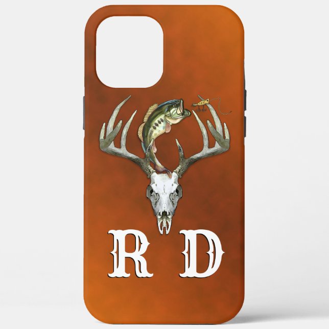 Fishing Hunting Monogram Case-Mate iPhone Case (Back)