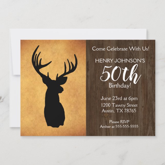 Fishing Hunting Theme 50th Birthday Party Invitation (Front)