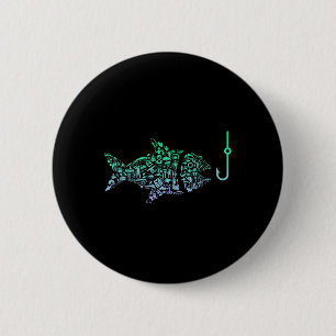 Fishing Icon For Fisherman Fish Hook Boys Fishing  2 Inch Round Button
