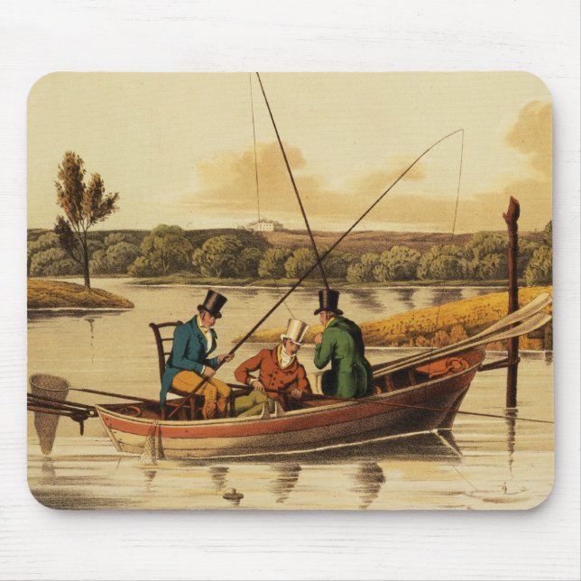 Fishing in a Punt, aquatinted by I. Clark, pub. by Mouse Pad (Front)