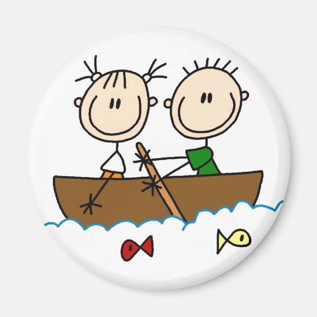 Fishing In Boat Stick Figure Magnet (Front)