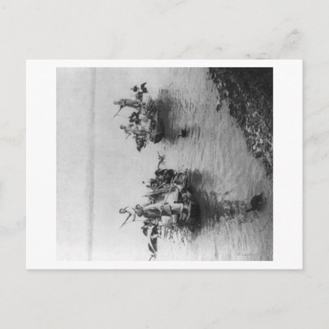 Fishing in Grand Canal in Soo-chow China Postcard (Front)