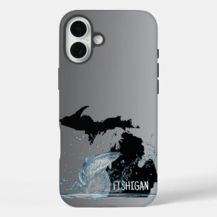 Fishing In Michigan Big Fish iPhone 16 Plus Case