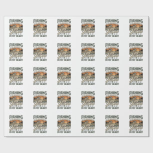 Fishing In My Veins Jesus In My Heart Vintage Wrapping Paper