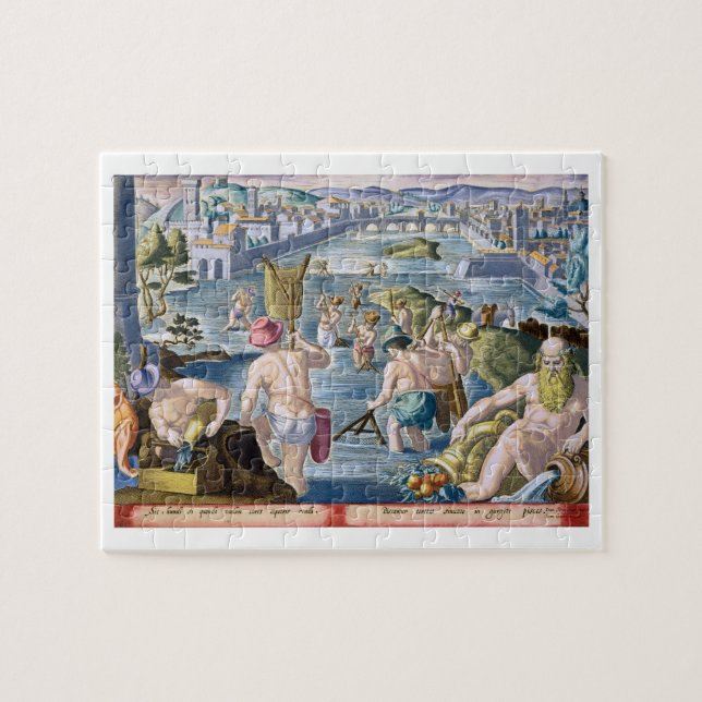 Fishing in Shallow Waters Using Nets, plate 96 fro Jigsaw Puzzle (Horizontal)