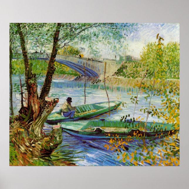 Fishing in Spring by Vincent van Gogh Poster (Front)