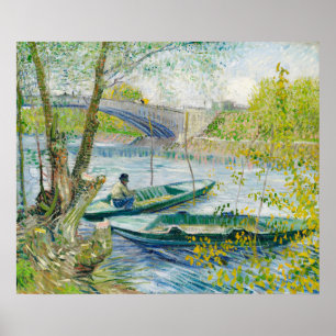 Fishing in Spring, Pont de Clichy by Van Gogh Poster