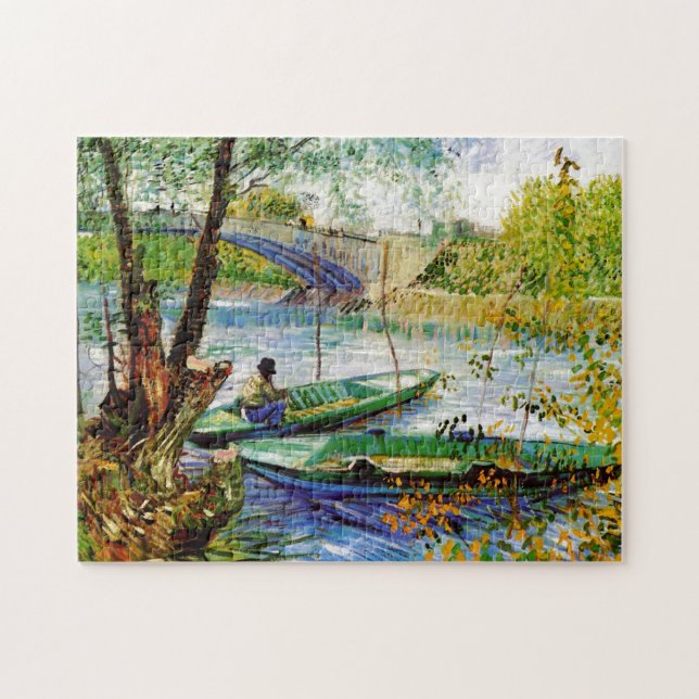 Fishing in Spring, Vincent van Gogh. Beautiful fis Jigsaw Puzzle (Horizontal)