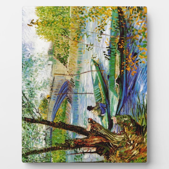 Fishing in Spring, Vincent van Gogh. Beautiful fis Plaque (Front)