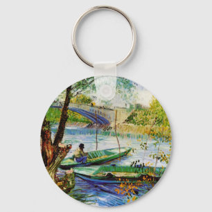 Fishing in Spring Vincent van Gogh Keychain