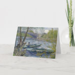 Fishing in Spring | Vincent Van Gogh Postcard<br><div class="desc">Fishing in Spring, the Pont de Clichy (Asnières) (1887) | Original artwork by Dutch post-impressionist artist Vincent Van Gogh (1853-1890). The painting depicts two fishing boats in the water near a bridge in soft shades of blue and green colours. Use the design tools to add custom text or personalize the...</div>