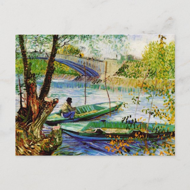 Fishing in Spring Vincent van Gogh Postcard (Front)