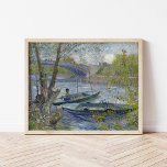 Fishing in Spring | Vincent Van Gogh Poster<br><div class="desc">Fishing in Spring, the Pont de Clichy (Asnières) (1887) | Original artwork by Dutch post-impressionist artist Vincent Van Gogh (1853-1890). The painting depicts two fishing boats in the water near a bridge in soft shades of blue and green colours. Use the design tools to add custom text or personalize the...</div>