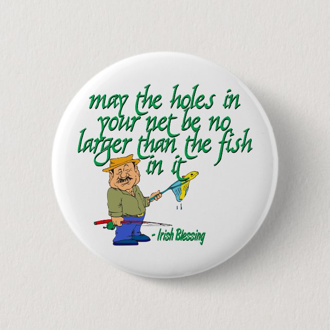 Fishing Irish Blessing 2 Inch Round Button (Front)