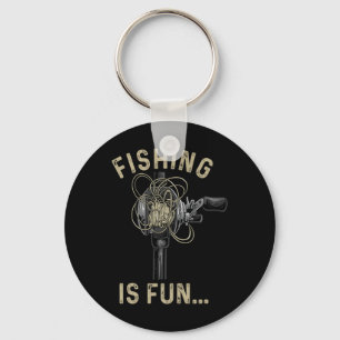 Fishing Is Fun Bird's Nest Funny 1 Keychain