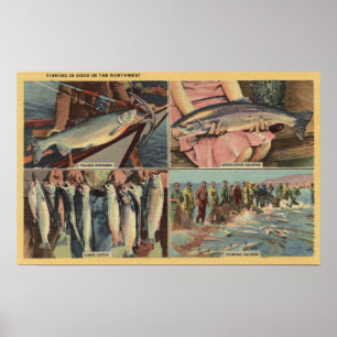 "Fishing is Good in the Northwest" - Chinook Poster
