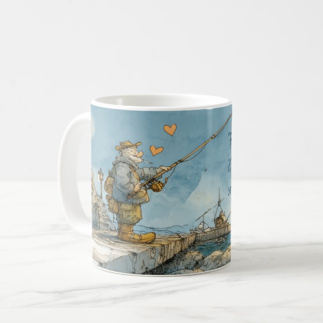 Fishing Is Like Dating – Funny Fishing Mug (Front Left)