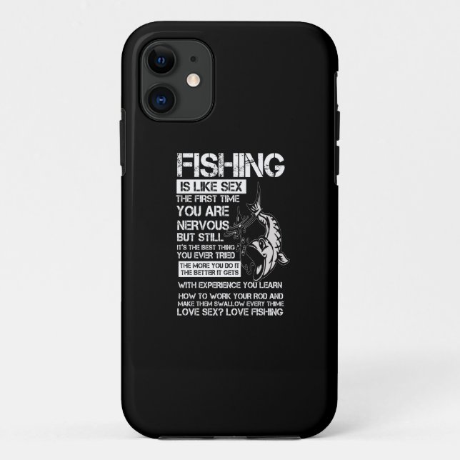 fishing is like the first time you are nervous Case-Mate iPhone case (Back)