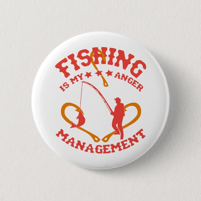 Fishing is my Anger Management 2 Inch Round Button (Front)