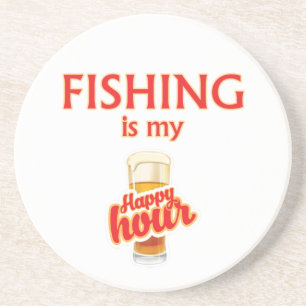 Fishing Is My Happy Hour Coaster