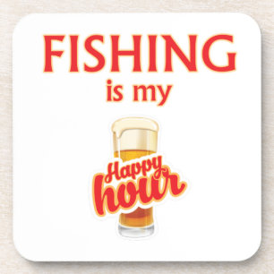 Fishing Is My Happy Hour Coaster