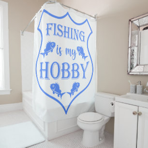 Fishing is my hobby shield quote on crest 