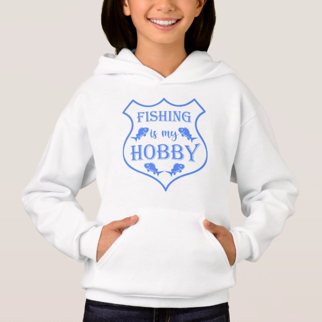 Fishing is my hobby shield quote on crest  (Front)