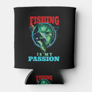Fishing is my Passion, Vintage Angler Retro Bass Can Cooler