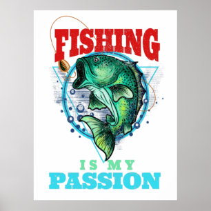 Fishing is my Passion, Vintage Fish Reel Poster