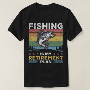 Fishing Is My Retirement Plan Retro Sunset T-Shirt