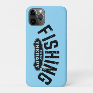 fishing is my therapy fisherman funny gift ideas iPhone 11 pro case
