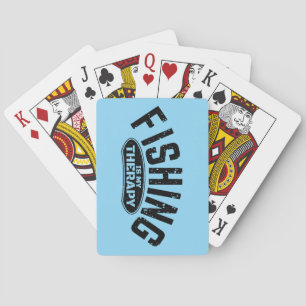 fishing is my therapy fisherman funny gift ideas playing cards