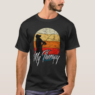 Fishing Is My Therapy Funny Vintage Retro Fishing T-Shirt