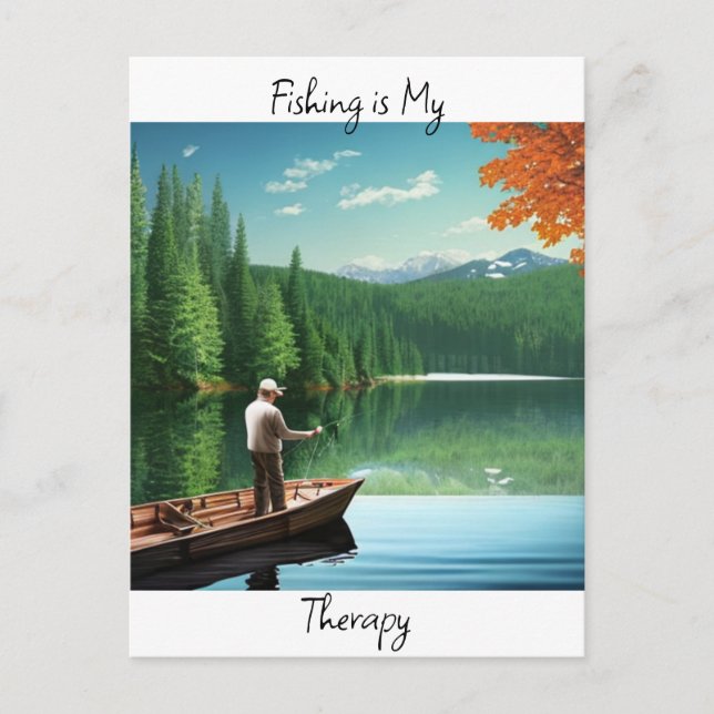 Fishing is My Therapy Postcard (Front)