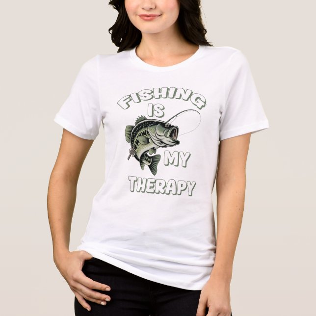 Fishing Is My Therapy Tri-Blend Shirt (Front)