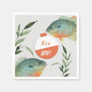 Fishing Its a Boy Baby Shower Napkin