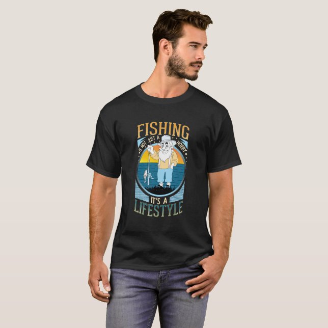 Fishing It's a Lifestyle Vintage T-shirt Design (Front Full)