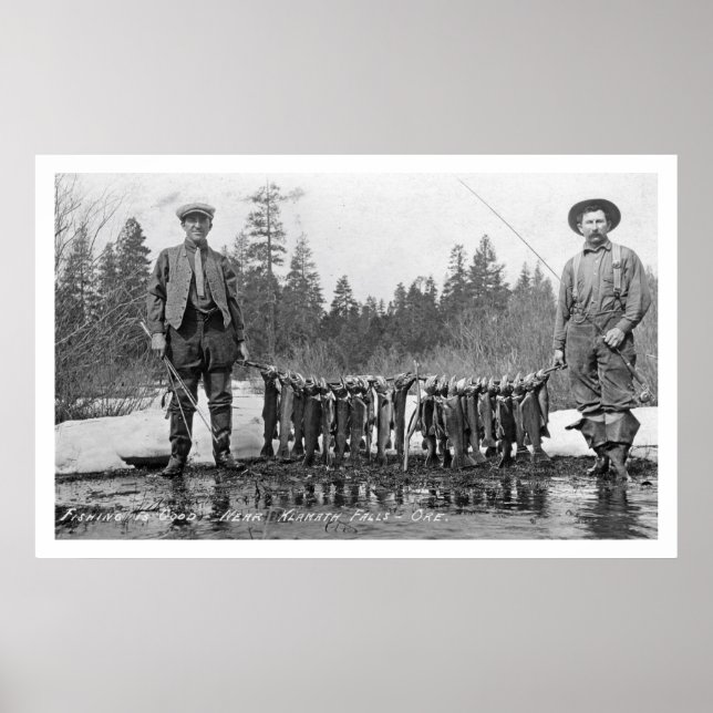 Fishing Klamath Falls, Oregon Vintage Poster (Front)